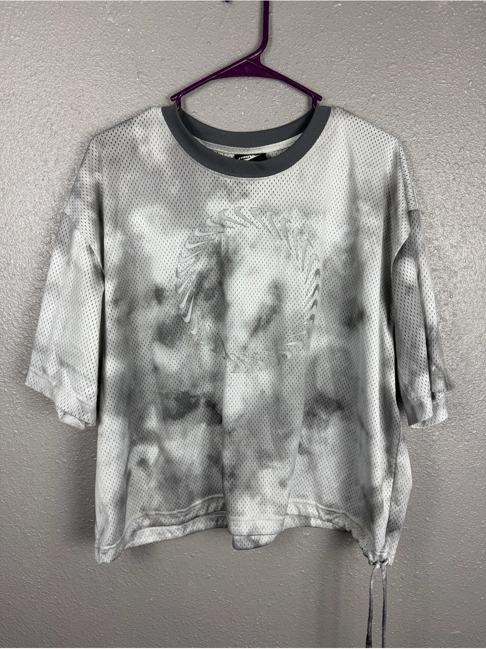 Nike Icon Clash Tie Dye Mesh Jersey Cropped Women’s XL Gray Tie-Dye DQ2914-068